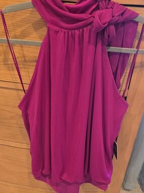 NWT Express Magenta Halter Tie-Neck Hater Bodysuit, S